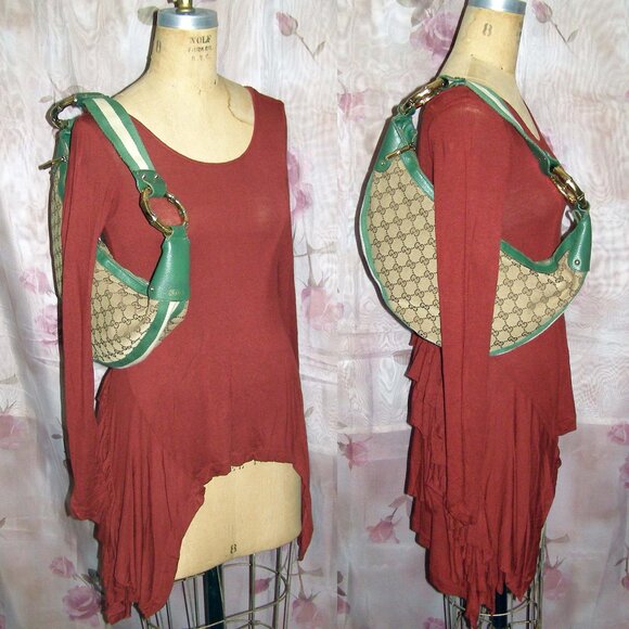 Gucci GG Bamboo Ring Hobo-green & beige - Picture 3 of 15